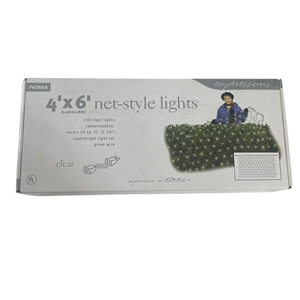 Noma 4X6 Net-Style Lights 150 Clear Indoor/Outdoor Green Wire